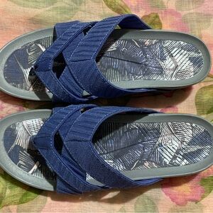 Blue Crisscross Sandals